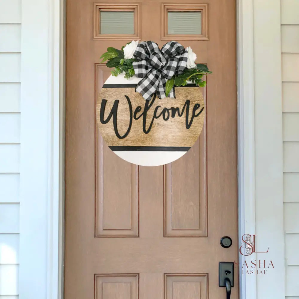 Welcome Farmhouse Sign Door