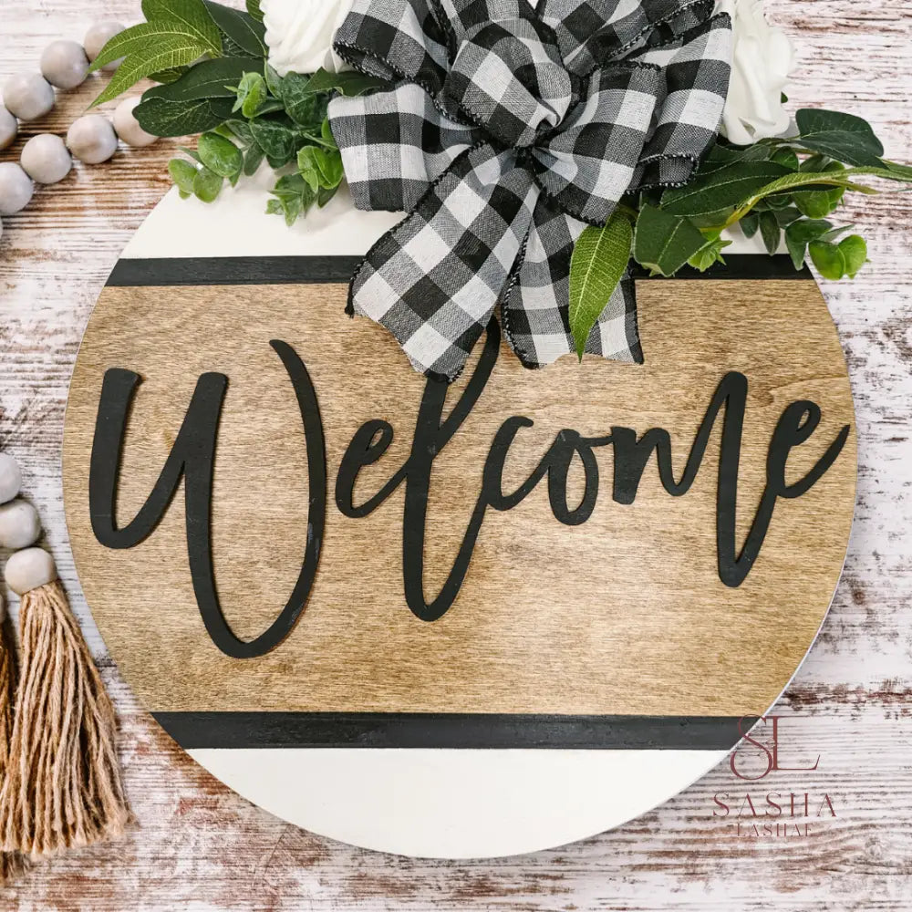 Welcome Farmhouse Sign Door