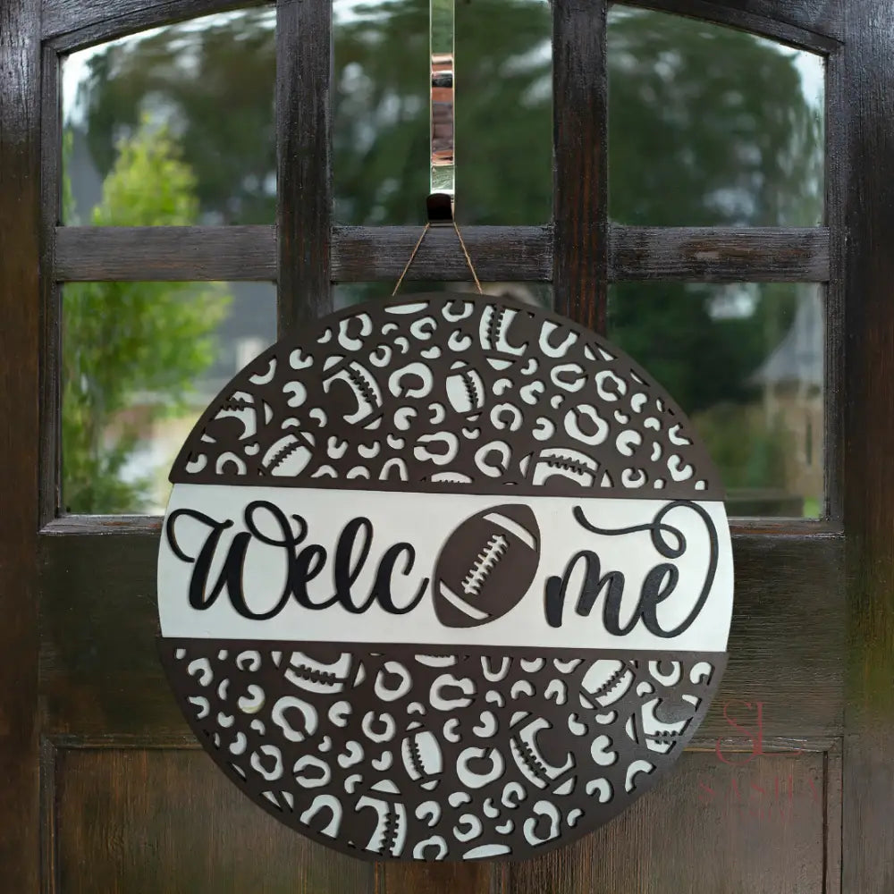 Welcome Football Season Sign Door