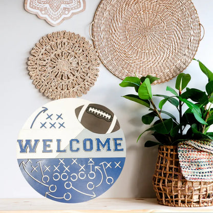 Welcome Home Football Sign Door