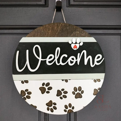 Welcome People Tolerated Sign Door